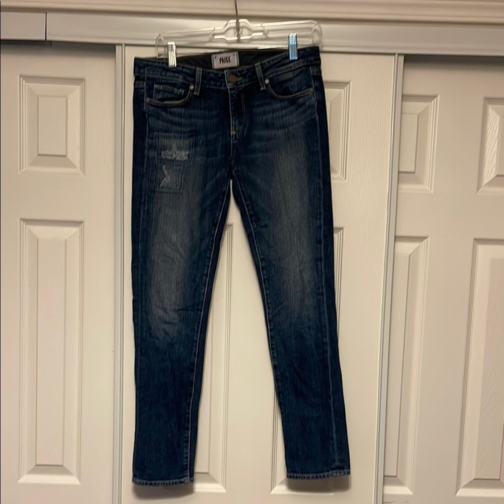 PAIGE Blue Straight Leg Jeans Classic Denim Style